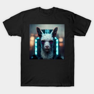 Cyberpunk Dystopian Llama T-Shirt